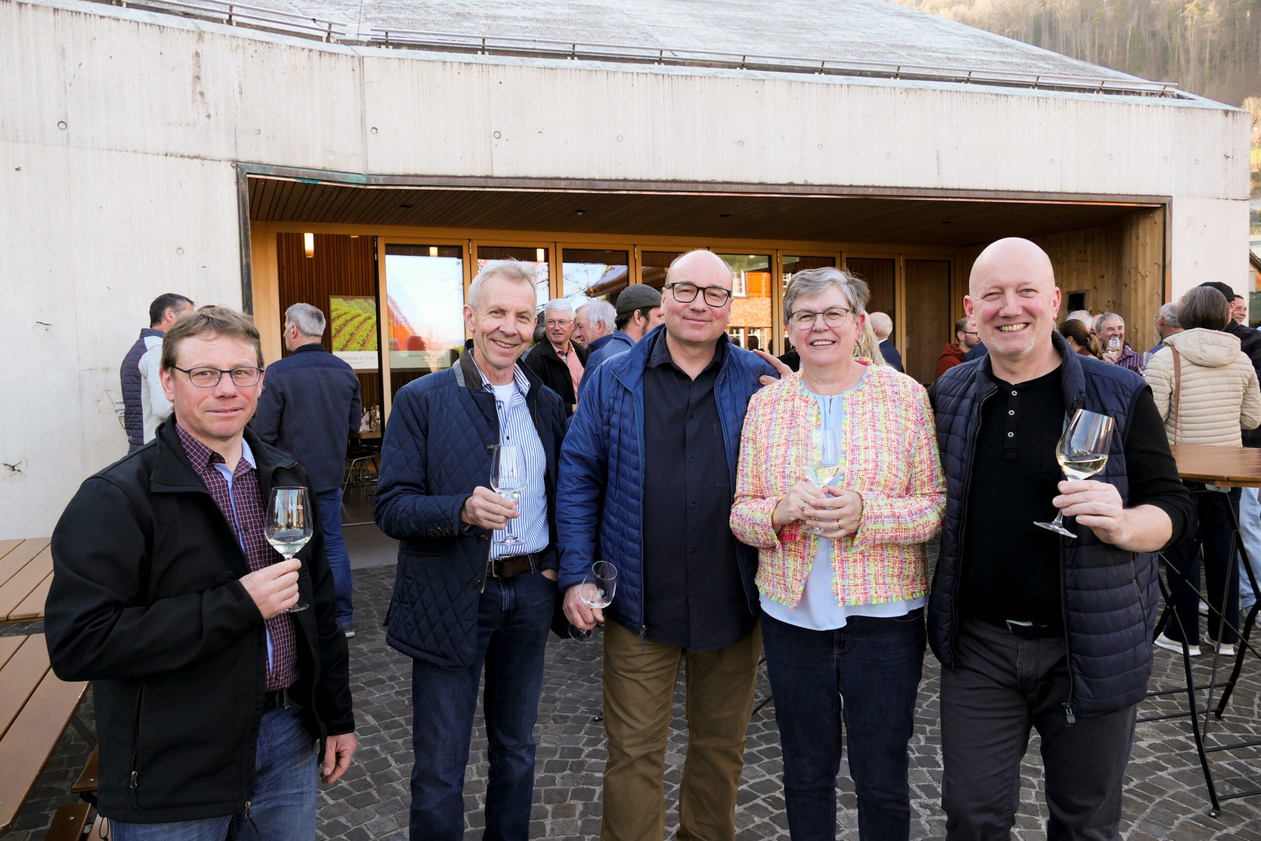 Vorstand St. Galler Wein: v.l.n.r.: Christian Müller, Stefan Hörner, Ralph Heule, Barbara Dürr, Andreas Stössel (Abwesend: Kaspar Wetli )
